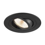SLV New Tria 75 Spot Aluminium Zwart Rond 8.3W 705lm 38D - 927 Zeer Warm Wit | Zaagmaat 75mm -  Beste Kleurweergave - Dimbaar 