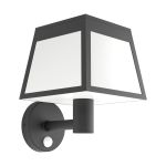 Eglo Wandlamp Altilia Solar Zwart 7W 800lm - 830 Warm Wit | IP65 - Bewegingssensor