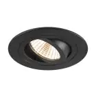 SLV New Tria 75 Spot Aluminium Zwart Rond 8.3W 705lm 38D - 927 Zeer Warm Wit | Zaagmaat 75mm -  Beste Kleurweergave - Dimbaar 