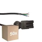 Voordeelpak 50x Noxion GST - Compatibel Voedingskabel Zwart - Mannelijk + Open uiteinden - 2m - 3 pole 0,75mm2
